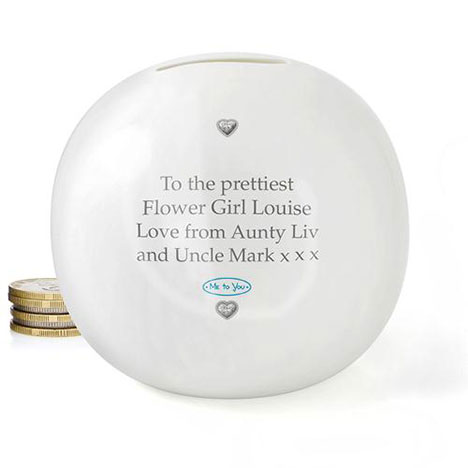 Personalised Me to You Flower Girl Bridesmaid Wedding Money Jar Extra Image 1